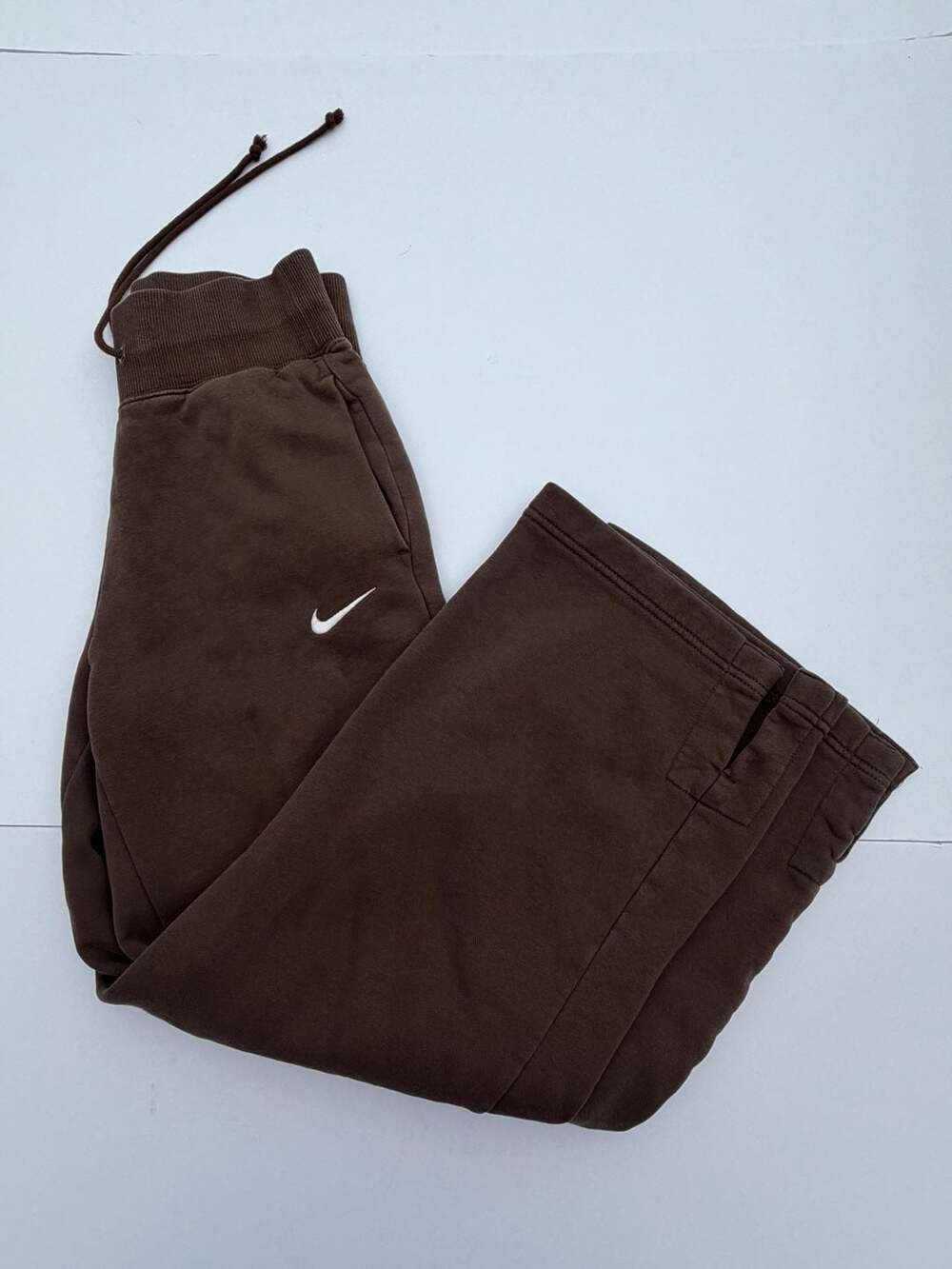 Nike Phoenix Fleece Sweatpants Size S Brown Open Hem